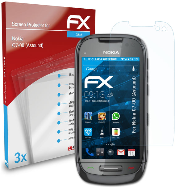 atFoliX FX-Clear Schutzfolie für Nokia C7-00 (Astound)