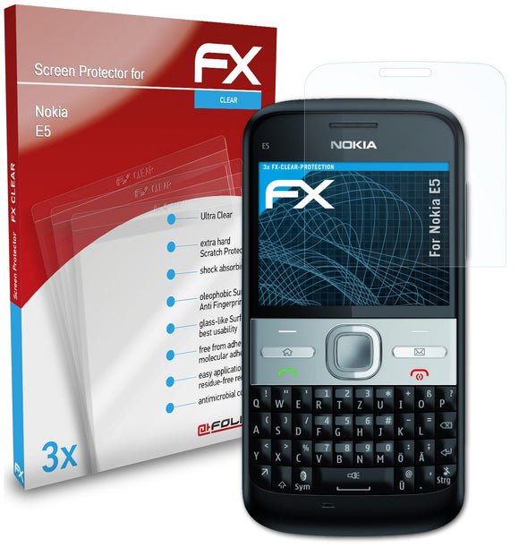 atFoliX FX-Clear Schutzfolie für Nokia E5