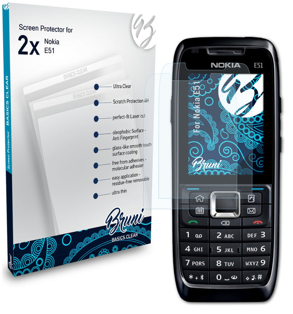 Bruni Basics-Clear Displayschutzfolie für Nokia E51