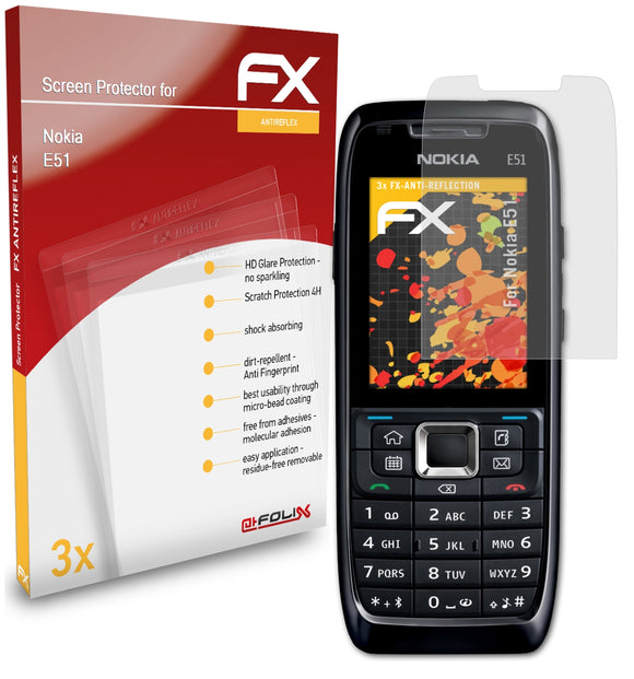 atFoliX FX-Antireflex Displayschutzfolie für Nokia E51