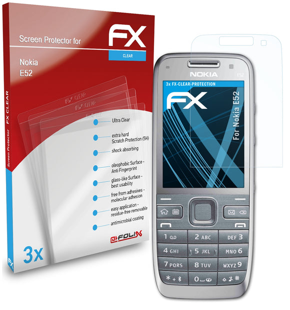 atFoliX FX-Clear Schutzfolie für Nokia E52