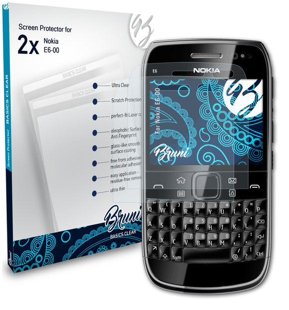 Bruni Basics-Clear Displayschutzfolie für Nokia E6-00