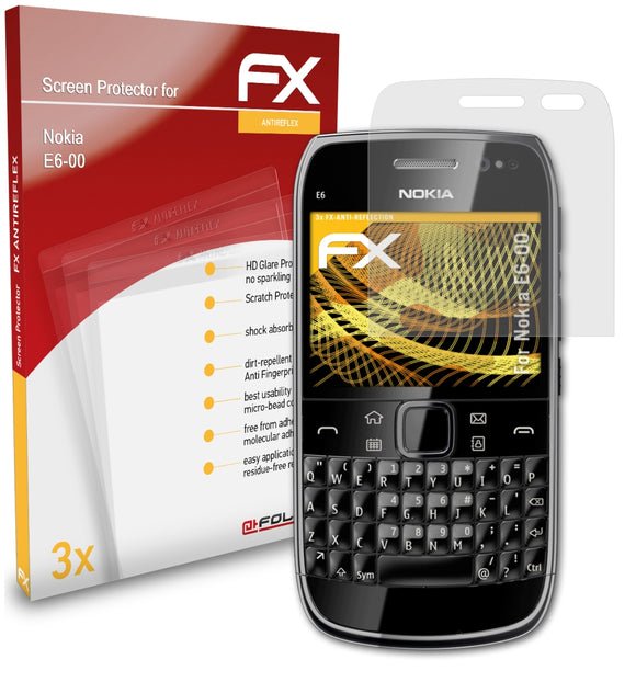 atFoliX FX-Antireflex Displayschutzfolie für Nokia E6-00