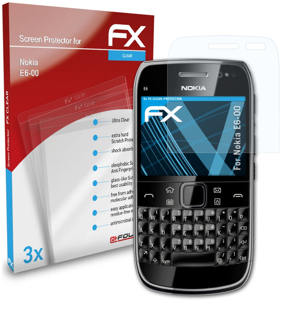 atFoliX FX-Clear Schutzfolie für Nokia E6-00