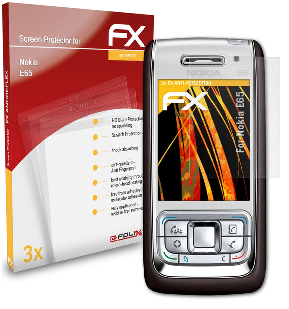 atFoliX FX-Antireflex Displayschutzfolie für Nokia E65