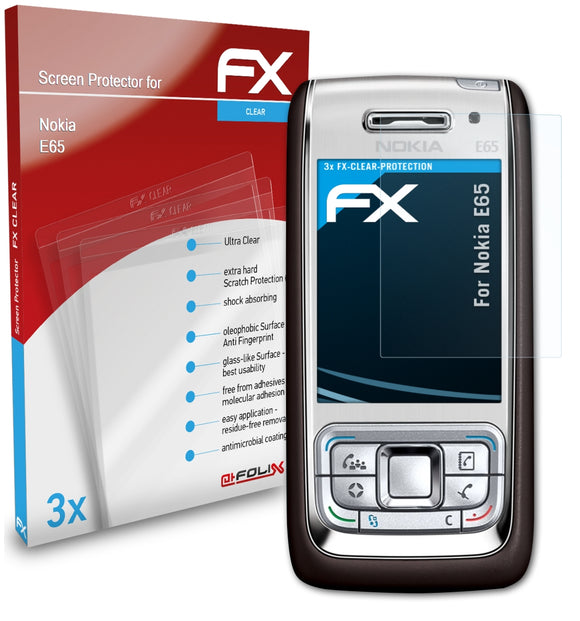 atFoliX FX-Clear Schutzfolie für Nokia E65