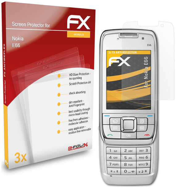 atFoliX FX-Antireflex Displayschutzfolie für Nokia E66