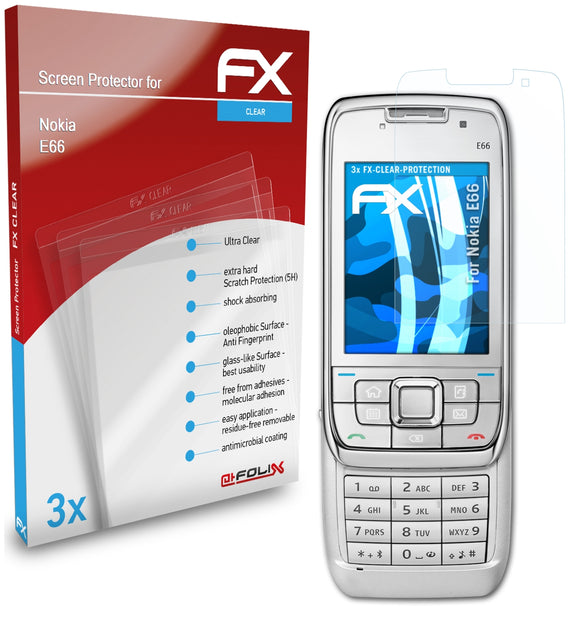 atFoliX FX-Clear Schutzfolie für Nokia E66