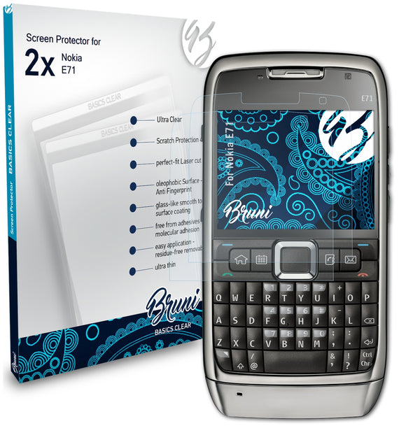 Bruni Basics-Clear Displayschutzfolie für Nokia E71