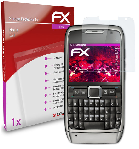 atFoliX FX-Hybrid-Glass Panzerglasfolie für Nokia E71