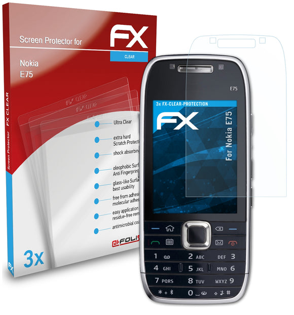 atFoliX FX-Clear Schutzfolie für Nokia E75