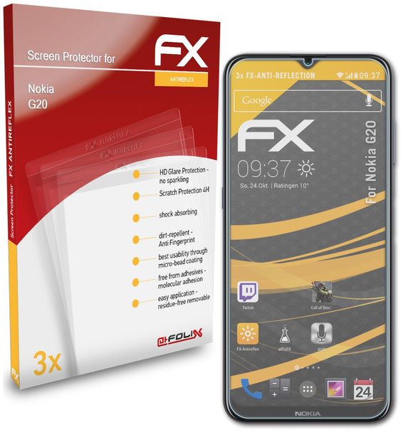 atFoliX FX-Antireflex Displayschutzfolie für Nokia G20