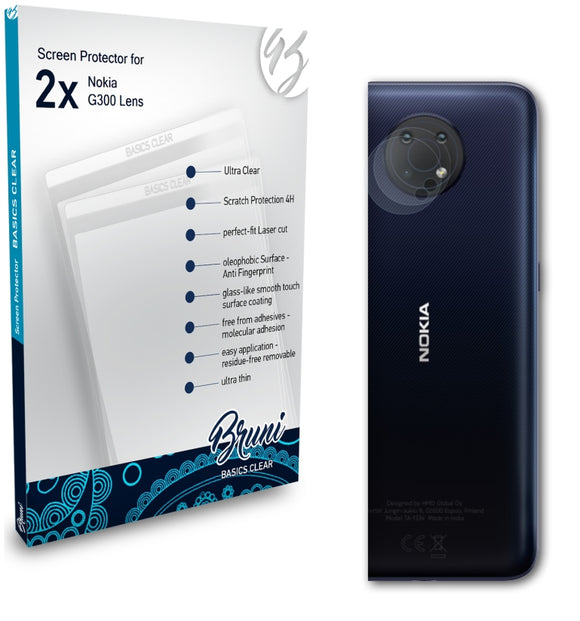 Bruni Basics-Clear Displayschutzfolie für Nokia G300 Lens