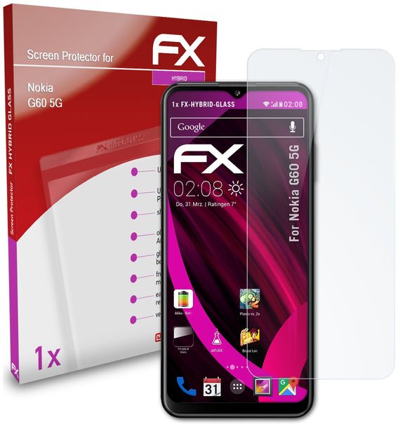 atFoliX FX-Hybrid-Glass Panzerglasfolie für Nokia G60 5G