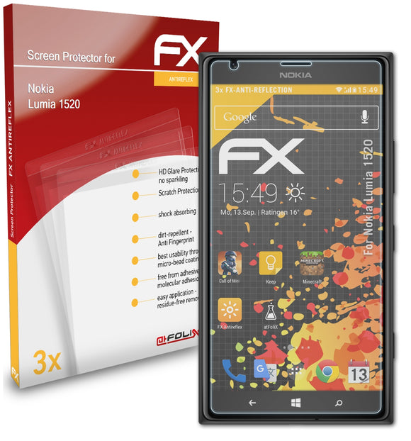 atFoliX FX-Antireflex Displayschutzfolie für Nokia Lumia 1520