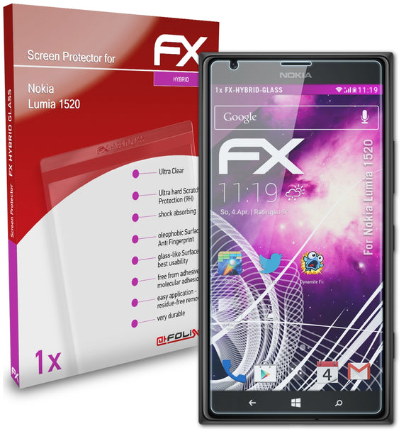 atFoliX FX-Hybrid-Glass Panzerglasfolie für Nokia Lumia 1520