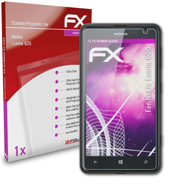 atFoliX FX-Hybrid-Glass Panzerglasfolie für Nokia Lumia 625