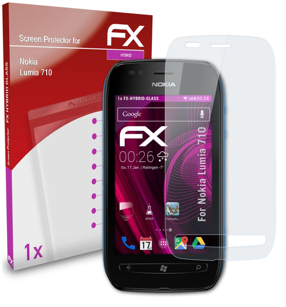 atFoliX FX-Hybrid-Glass Panzerglasfolie für Nokia Lumia 710