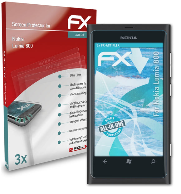 atFoliX FX-ActiFleX Displayschutzfolie für Nokia Lumia 800