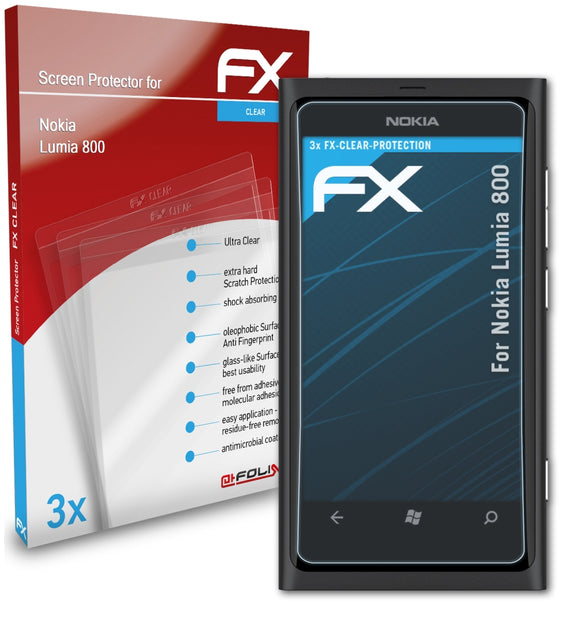 atFoliX FX-Clear Schutzfolie für Nokia Lumia 800
