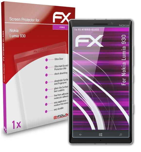 atFoliX FX-Hybrid-Glass Panzerglasfolie für Nokia Lumia 930