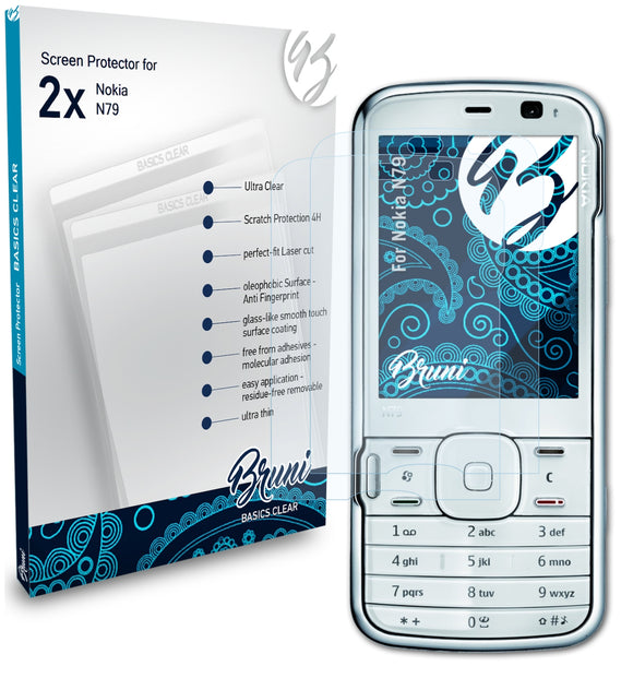 Bruni Basics-Clear Displayschutzfolie für Nokia N79