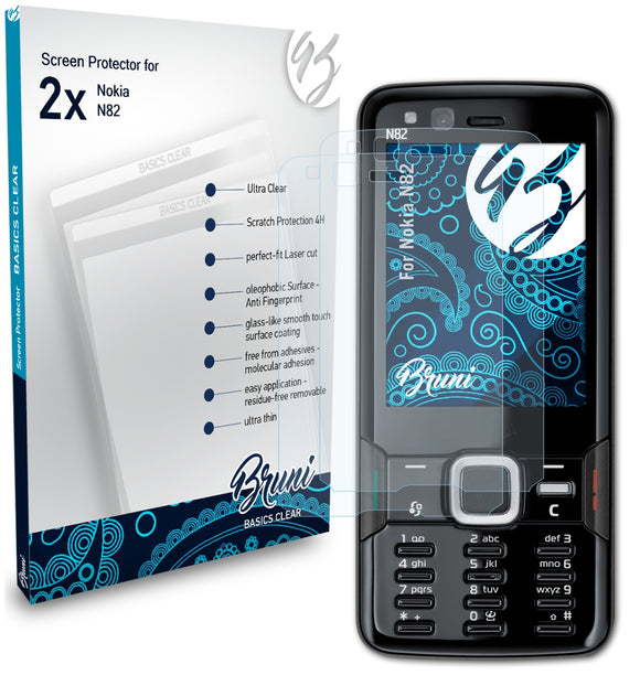 Bruni Basics-Clear Displayschutzfolie für Nokia N82