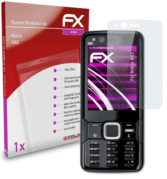 atFoliX FX-Hybrid-Glass Panzerglasfolie für Nokia N82
