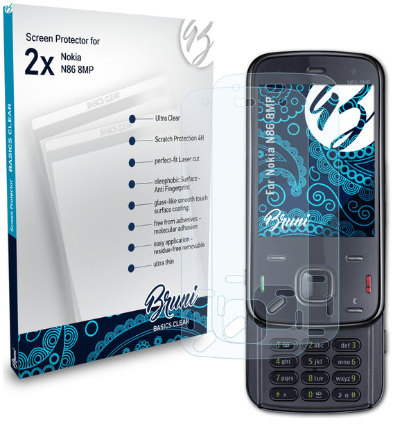 Bruni Basics-Clear Displayschutzfolie für Nokia N86 8MP