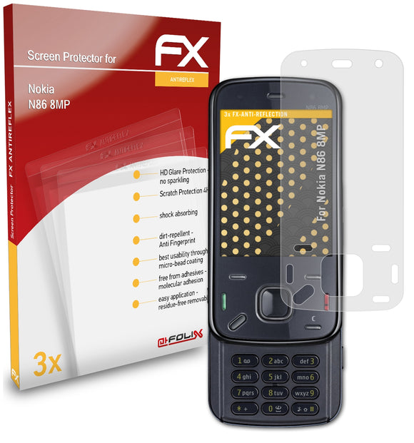 atFoliX FX-Antireflex Displayschutzfolie für Nokia N86 8MP
