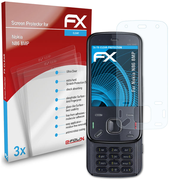 atFoliX FX-Clear Schutzfolie für Nokia N86 8MP