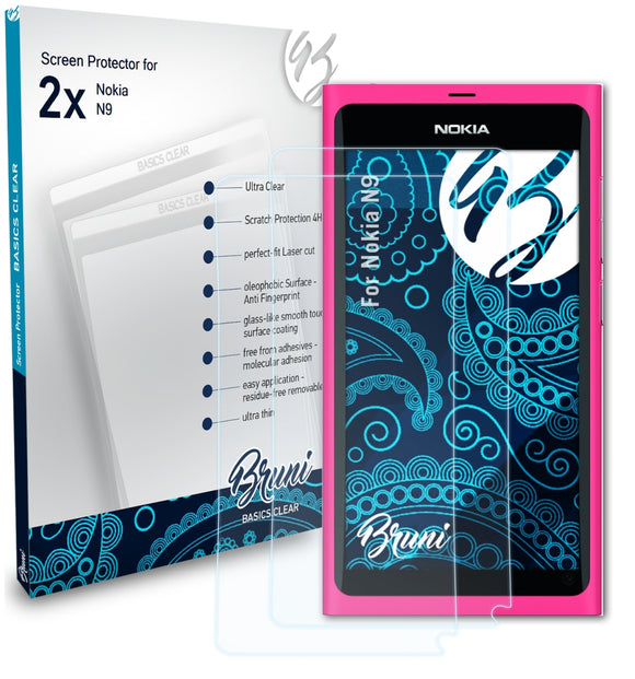 Bruni Basics-Clear Displayschutzfolie für Nokia N9