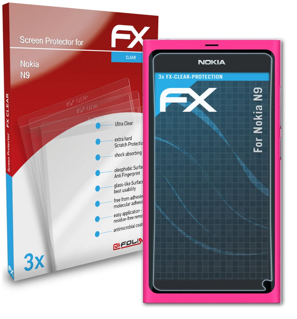 atFoliX FX-Clear Schutzfolie für Nokia N9