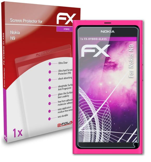 atFoliX FX-Hybrid-Glass Panzerglasfolie für Nokia N9