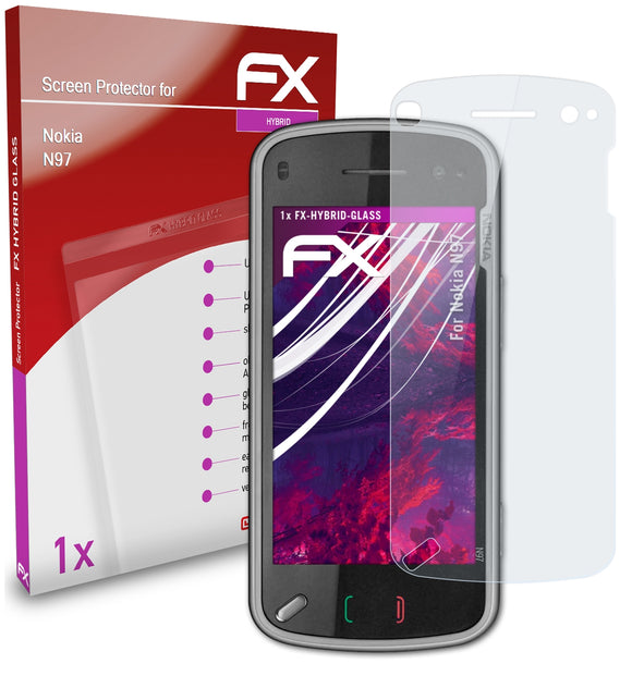 atFoliX FX-Hybrid-Glass Panzerglasfolie für Nokia N97