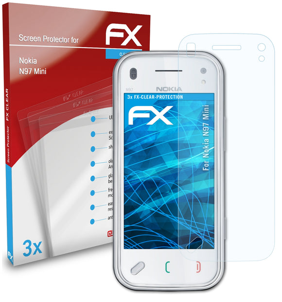 atFoliX FX-Clear Schutzfolie für Nokia N97 Mini