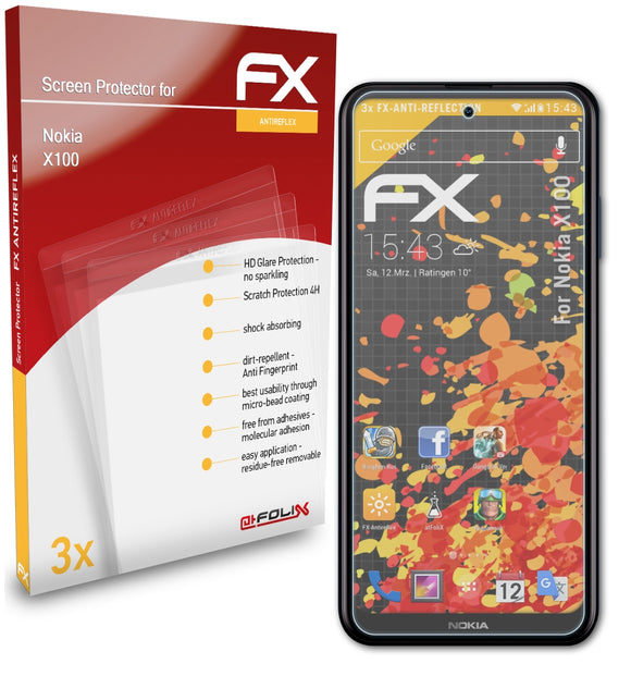 atFoliX FX-Antireflex Displayschutzfolie für Nokia X100
