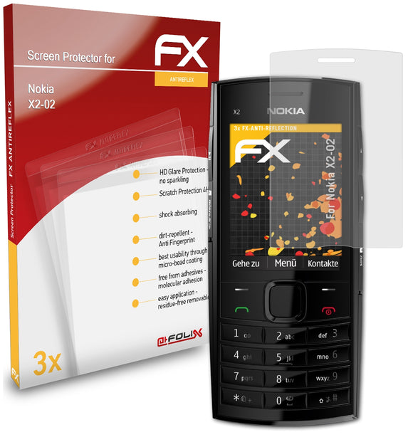 atFoliX FX-Antireflex Displayschutzfolie für Nokia X2-02