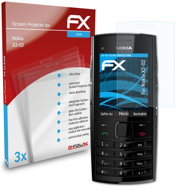 atFoliX FX-Clear Schutzfolie für Nokia X2-02