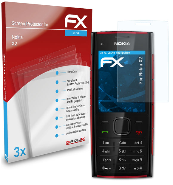atFoliX FX-Clear Schutzfolie für Nokia X2