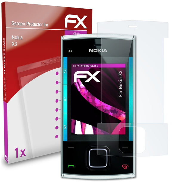 atFoliX FX-Hybrid-Glass Panzerglasfolie für Nokia X3