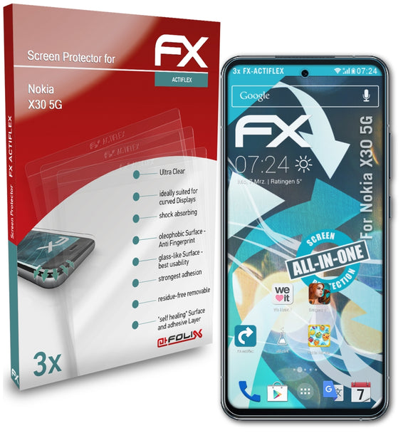 atFoliX FX-ActiFleX Displayschutzfolie für Nokia X30 5G