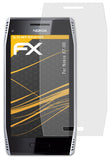 atFoliX Panzerfolie kompatibel mit Nokia X7-00, entspiegelnde und stoßdämpfende FX Schutzfolie (3X)