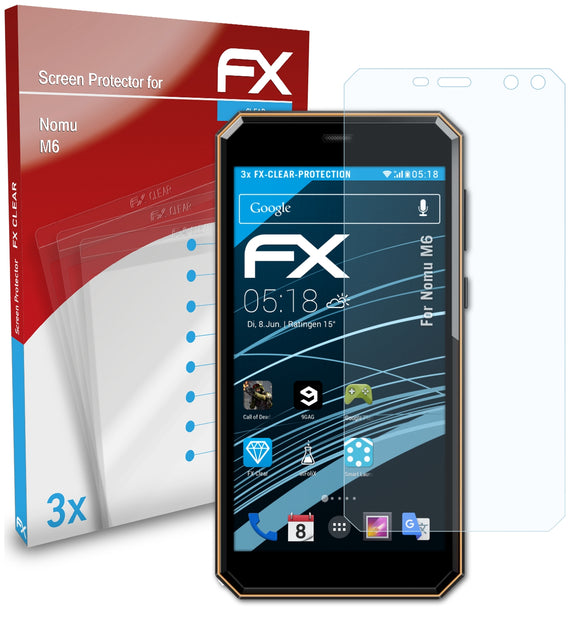 atFoliX FX-Clear Schutzfolie für Nomu M6