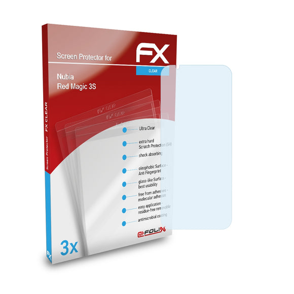 atFoliX FX-Clear Schutzfolie für Nubia Red Magic 3S