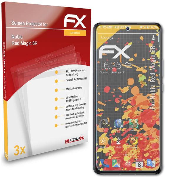 atFoliX FX-Antireflex Displayschutzfolie für Nubia Red Magic 6R