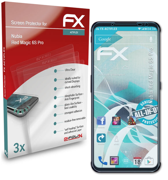 atFoliX FX-ActiFleX Displayschutzfolie für Nubia Red Magic 6S Pro