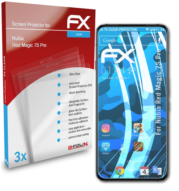 atFoliX FX-Clear Schutzfolie für Nubia Red Magic 7S Pro