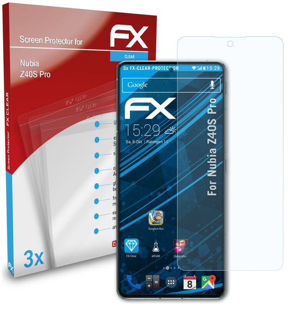 atFoliX FX-Clear Schutzfolie für Nubia Z40S Pro
