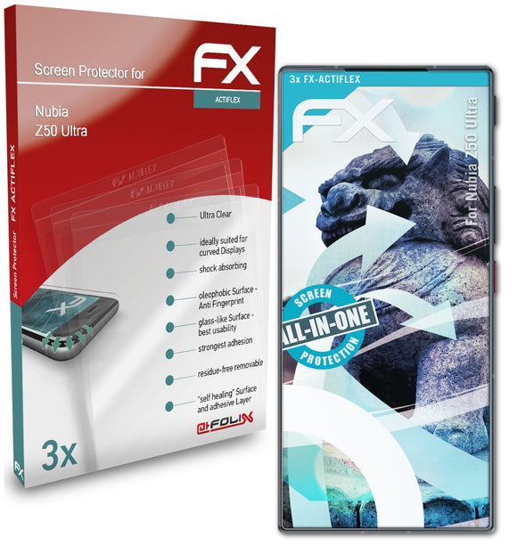 atFoliX FX-ActiFleX Displayschutzfolie für Nubia Z50 Ultra